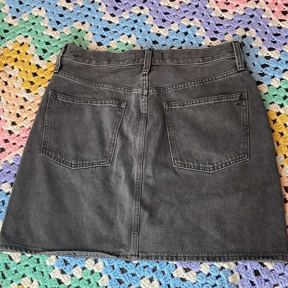 Madewell Grey A-Line Mini Jean Skirt Rigid Denim Size 28 - Picture 6 of 8